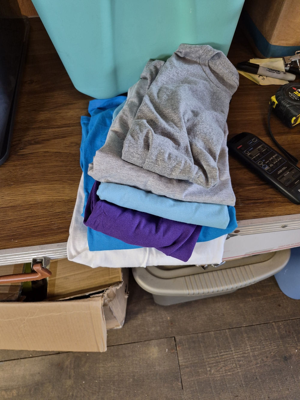 Women's Short Sleeve Tee Pack — Gray, Light Blue, Bright Blue, Purple, Bin 53
